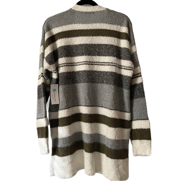 Pink Clover Millicent Striped Open-Front Cardigan - Picture 5 of 9